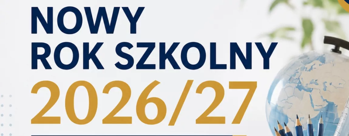 grafika z tekstem o rozpoczeciu roku szkolnego 2026/27