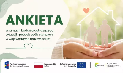 grafika z tekstem o ankiecie dla osób starszych