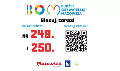 grafika z treścią głosowania w Budżecie Obywatelskim Mazowsza
