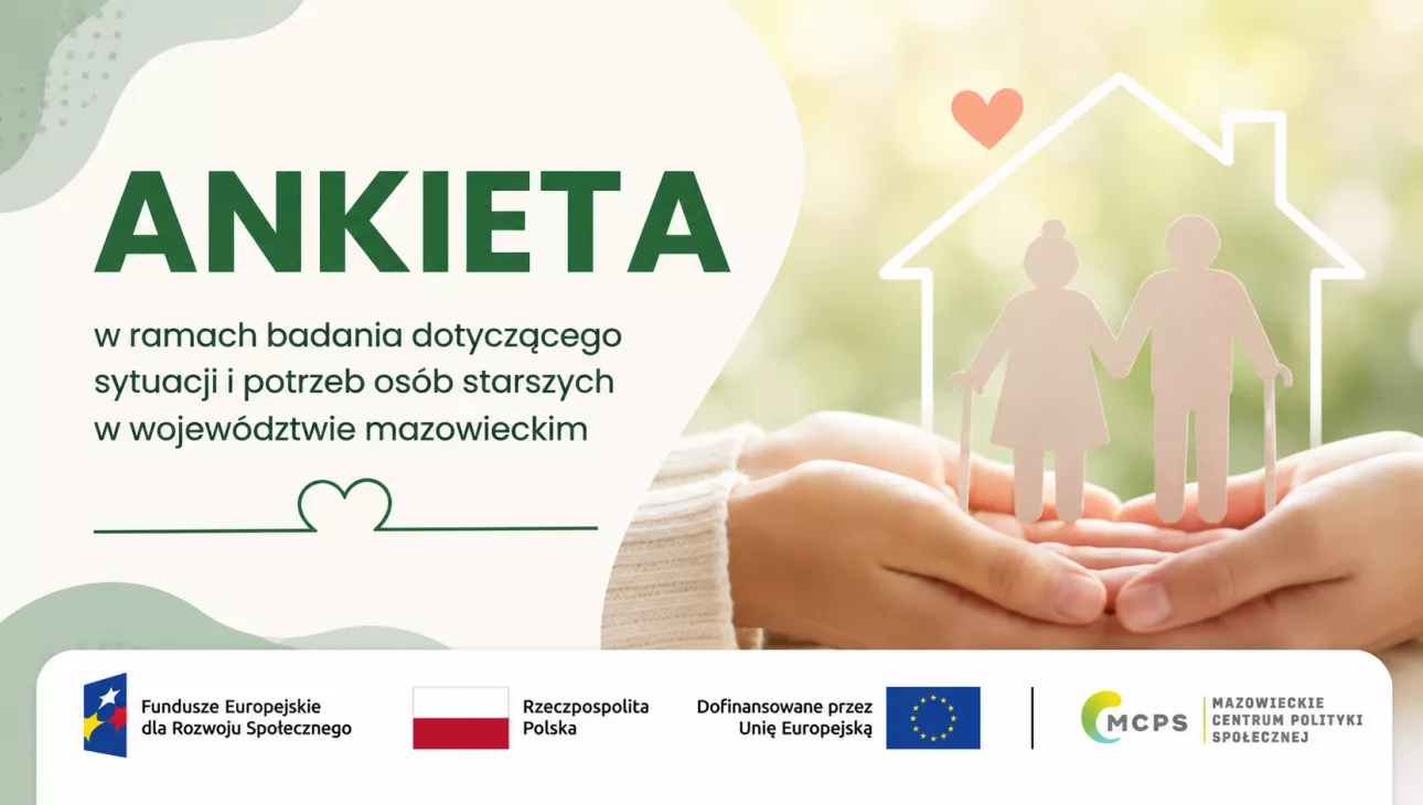 grafika z tekstem o ankiecie dla osób starszych